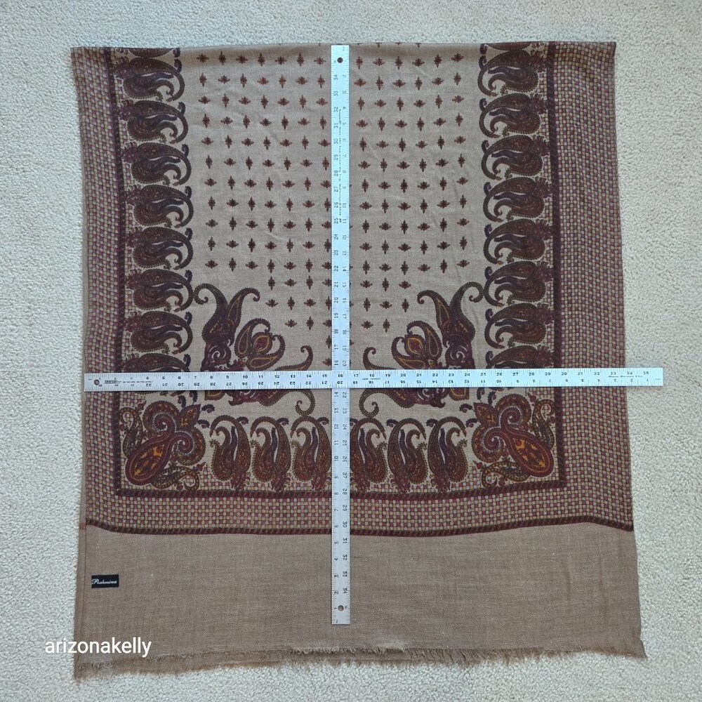 Cashmere Pashmina With Paisley Design Scarf Wrap - Picture 2 of 10